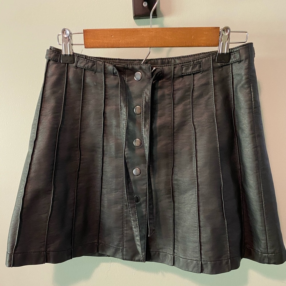 Faux Leather Free People Skirt